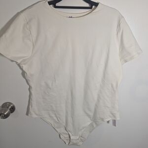 🔥YITTY Snug Cotton Short Sleeve Bodysuit (Lizzo & Fabletics Collab) in White 2X